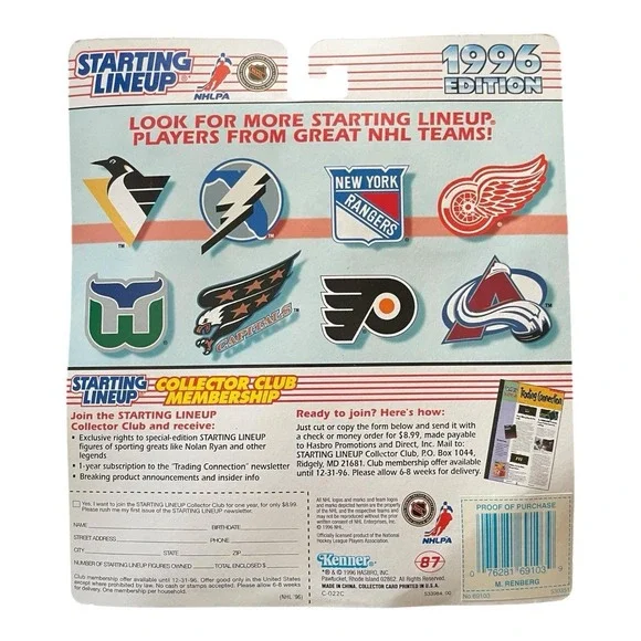 Mikael Renberg Starting Lineup Philadelphia Flyers 1996 - Picture 2 of 2